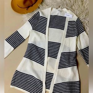 NWT DressBarn Belted Knit Stripe Sweater Black/white Sz 3X